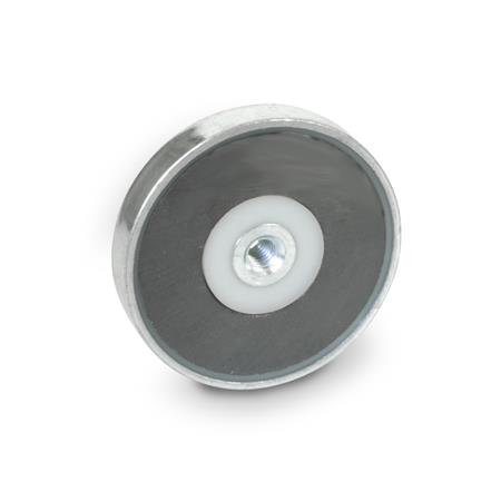 Otto Ganter Retaining Magnet Disc Shaped with Female Thread, GN 50.4